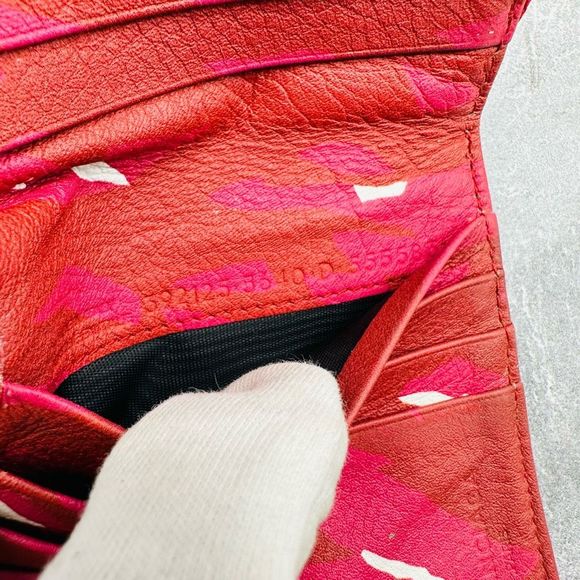 Balenciaga Red Multi-Color Zip Compact Wallet - Picture 12 of 13